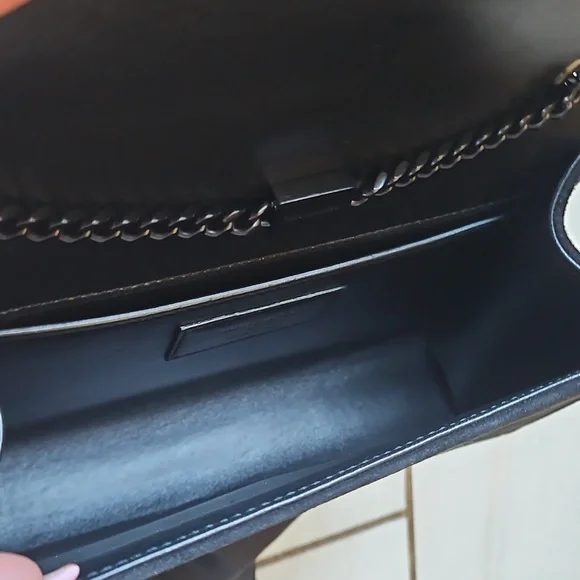 💖 YSL Saint Laurent Kate Pink Sequin Black Suede Crossbody Bag Matte Black HW - Picture 13 of 17